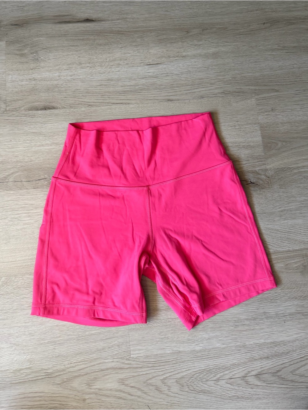 High-Waist Athletic Bike Shorts - Hot Pink